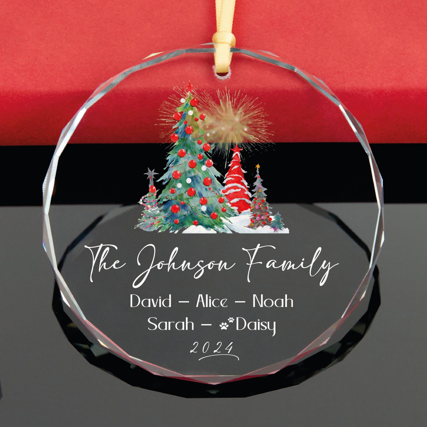 Personalized Family Christmas Ornament with Pet Name