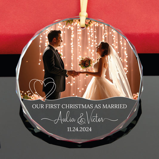 Personalized Merry and Married Christmas Ornament