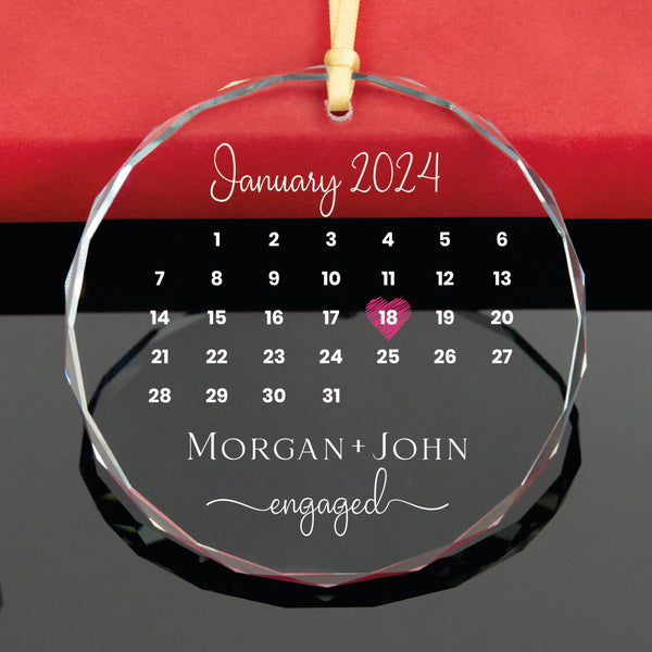 Personalized Calendar Engaged Ornament