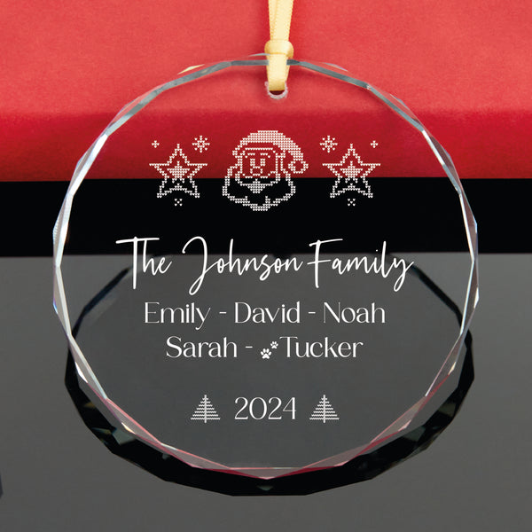 Santa Family Ornament with Dog Names