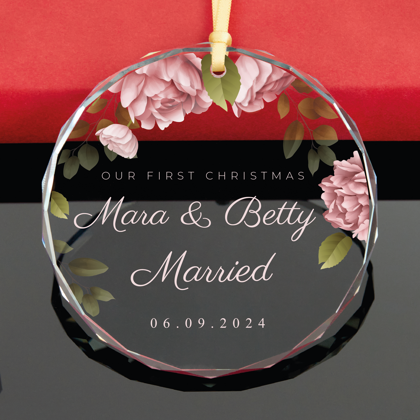 Personalized First Christmas Engaged Ornament