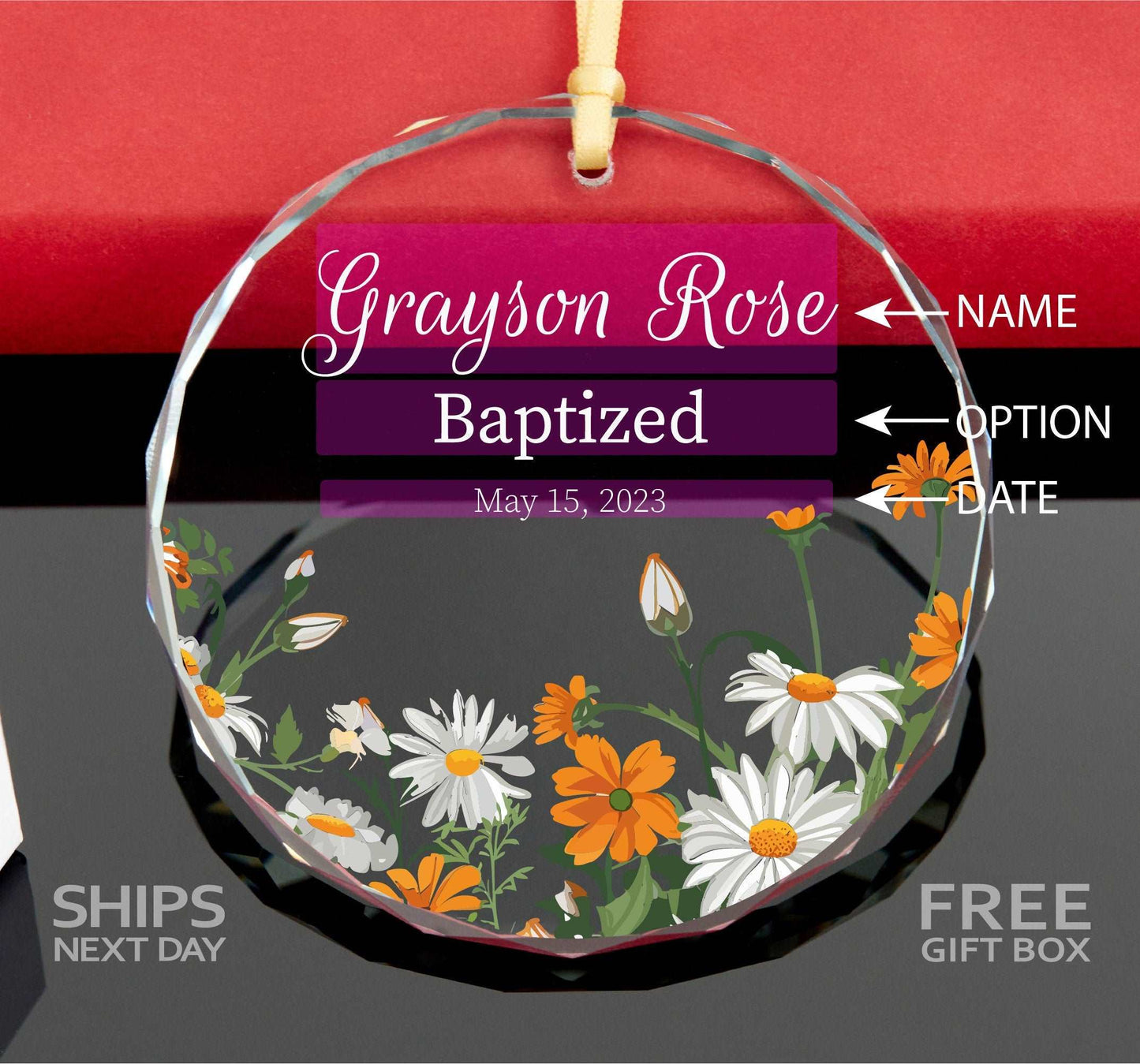 2023 Baptism Ornament • Dedication Gift • Baptism Gift for Baby • Confirmation Gift • Christening Gift 