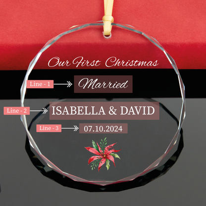 Personalized Married Christmas Ornament