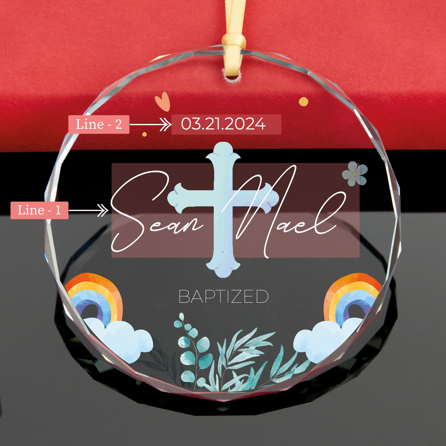 Personalized Baby Boy Baptism Ornament 2024