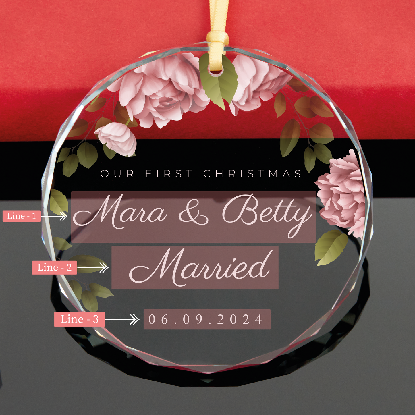 Personalized First Christmas Engaged Ornament