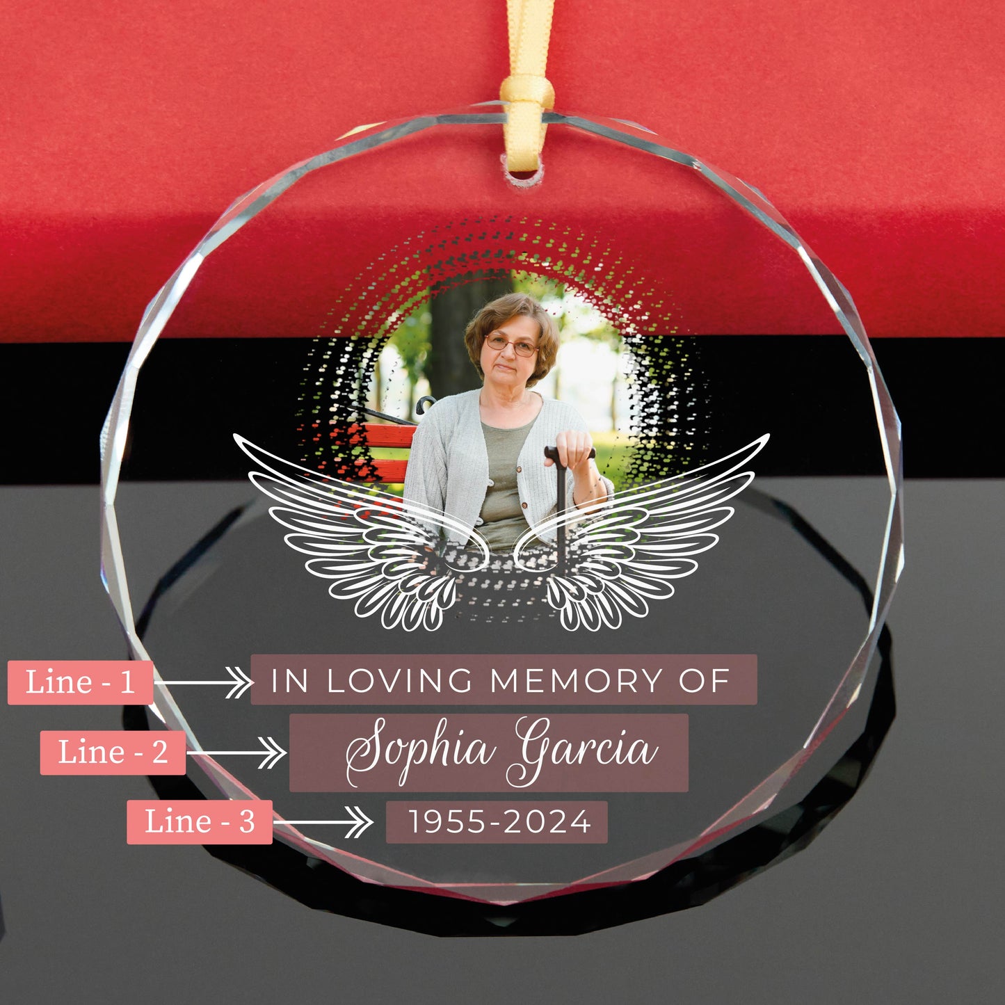 Personalized Memorial Christmas Photo Ornament