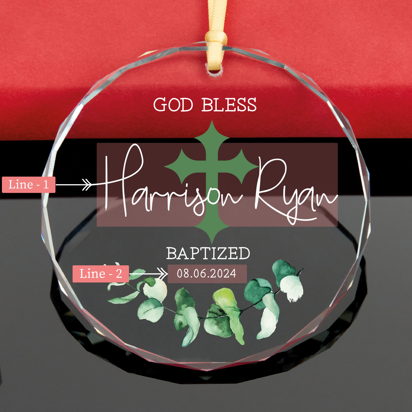 Personalized Baptism Christmas Ornament