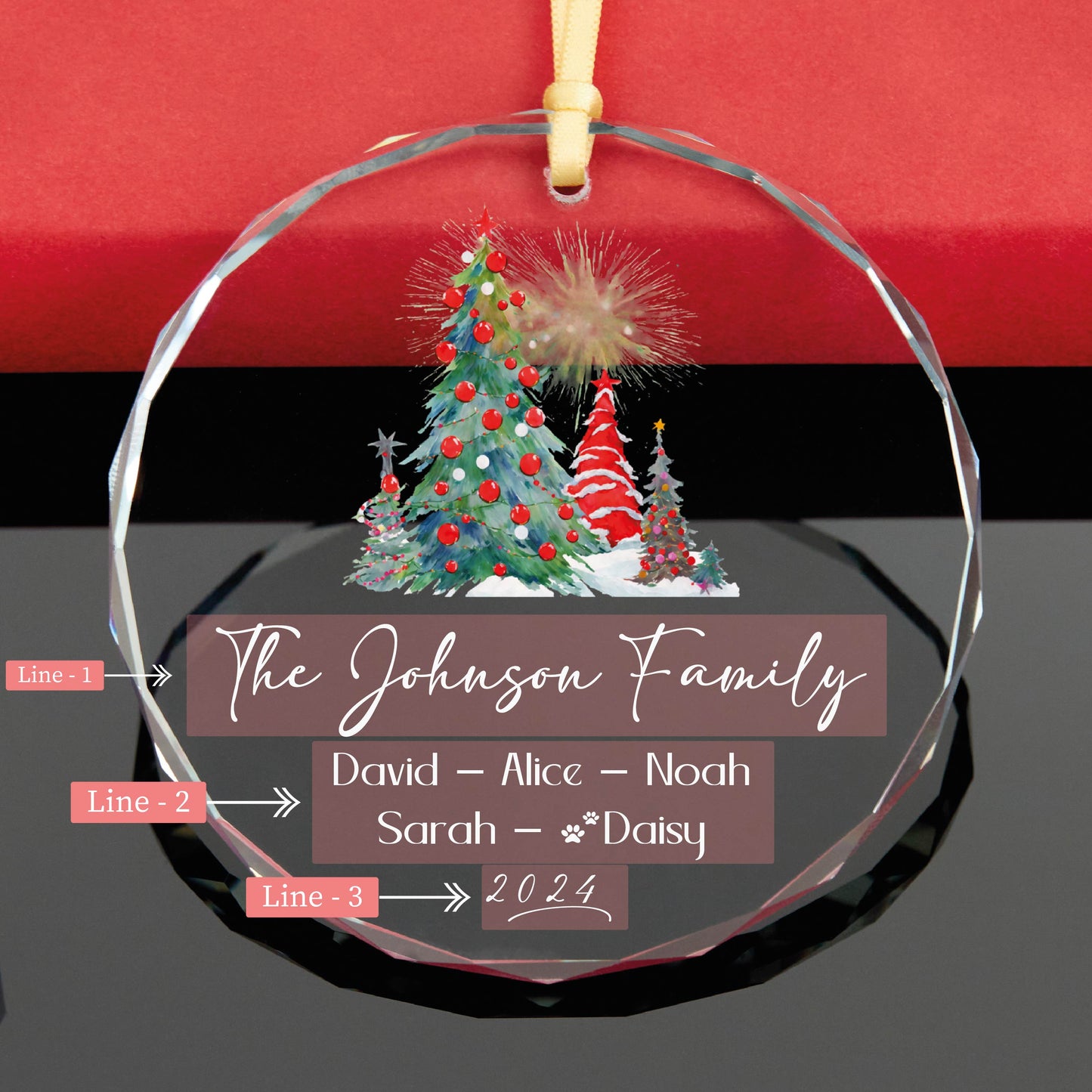 Personalized Family Christmas Ornament with Pet Name