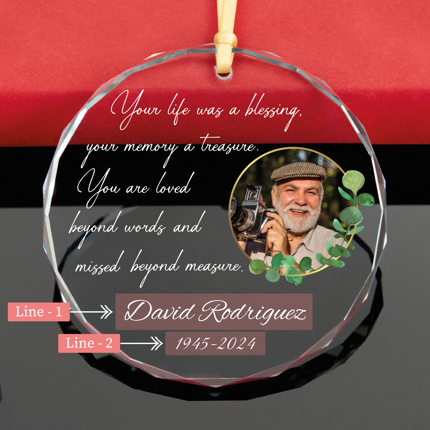 Personalized Memorial Photo Christmas Ornament