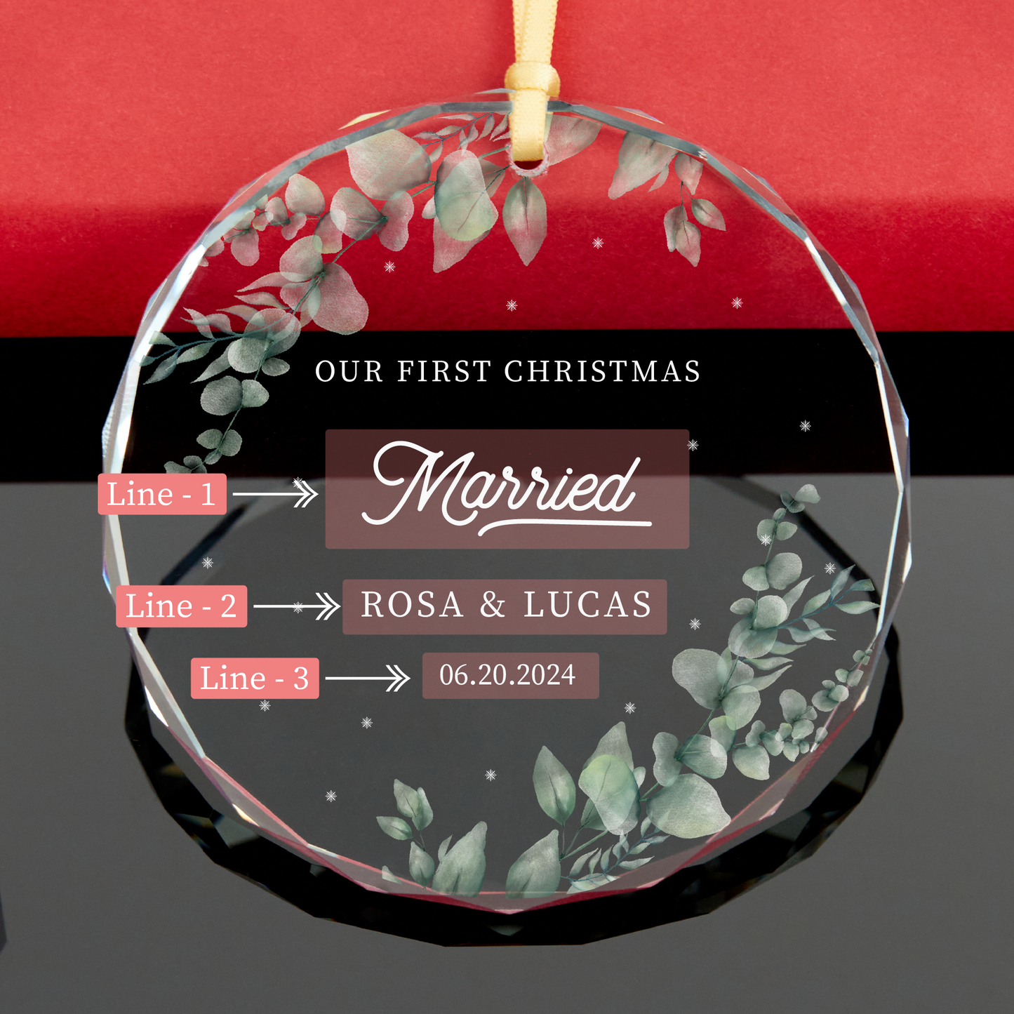 Personalized Our First Christmas Married Ornament