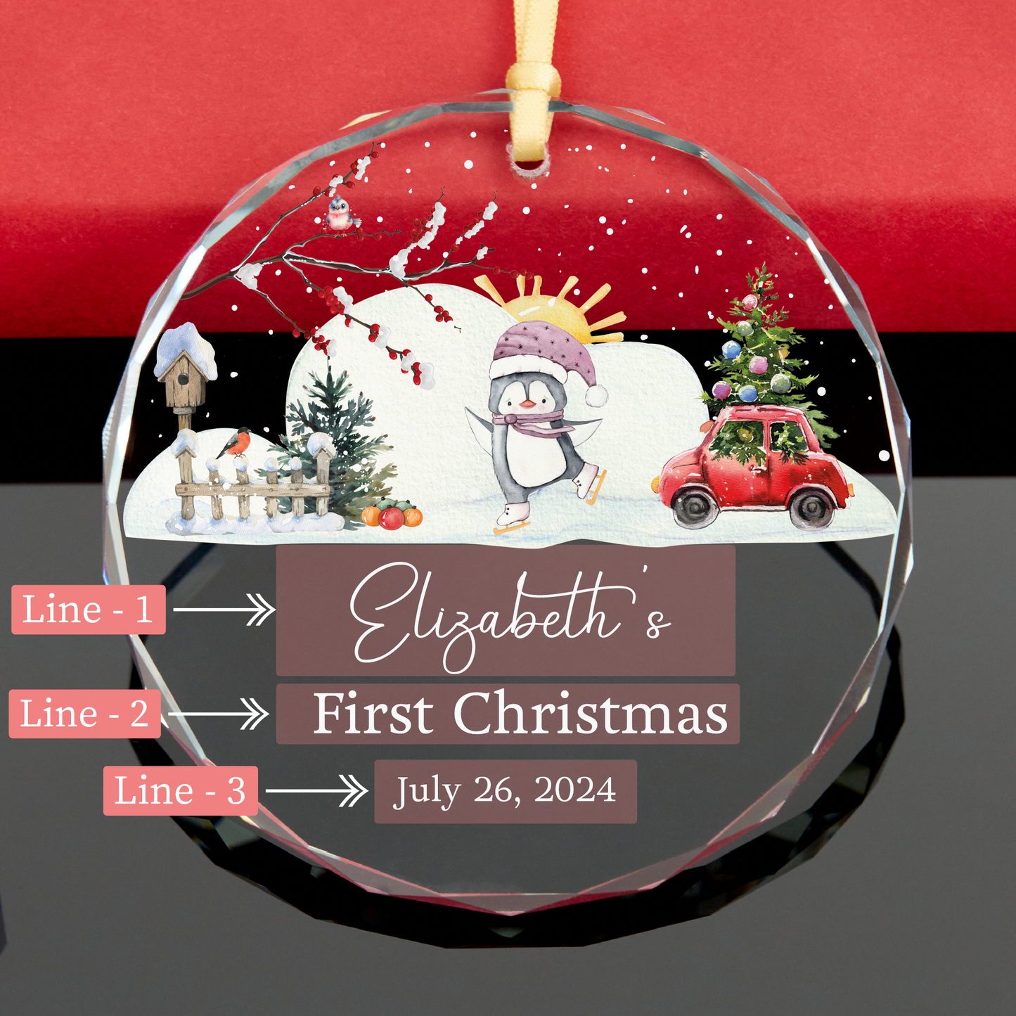 Personalized Baby Stats Christmas Ornament