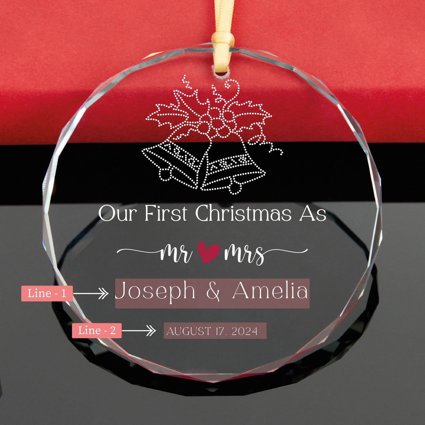 Personalized First Christmas Mr and Mrs Married Ornament