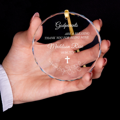 Personalized Baptism Ornament, Godparents Gift