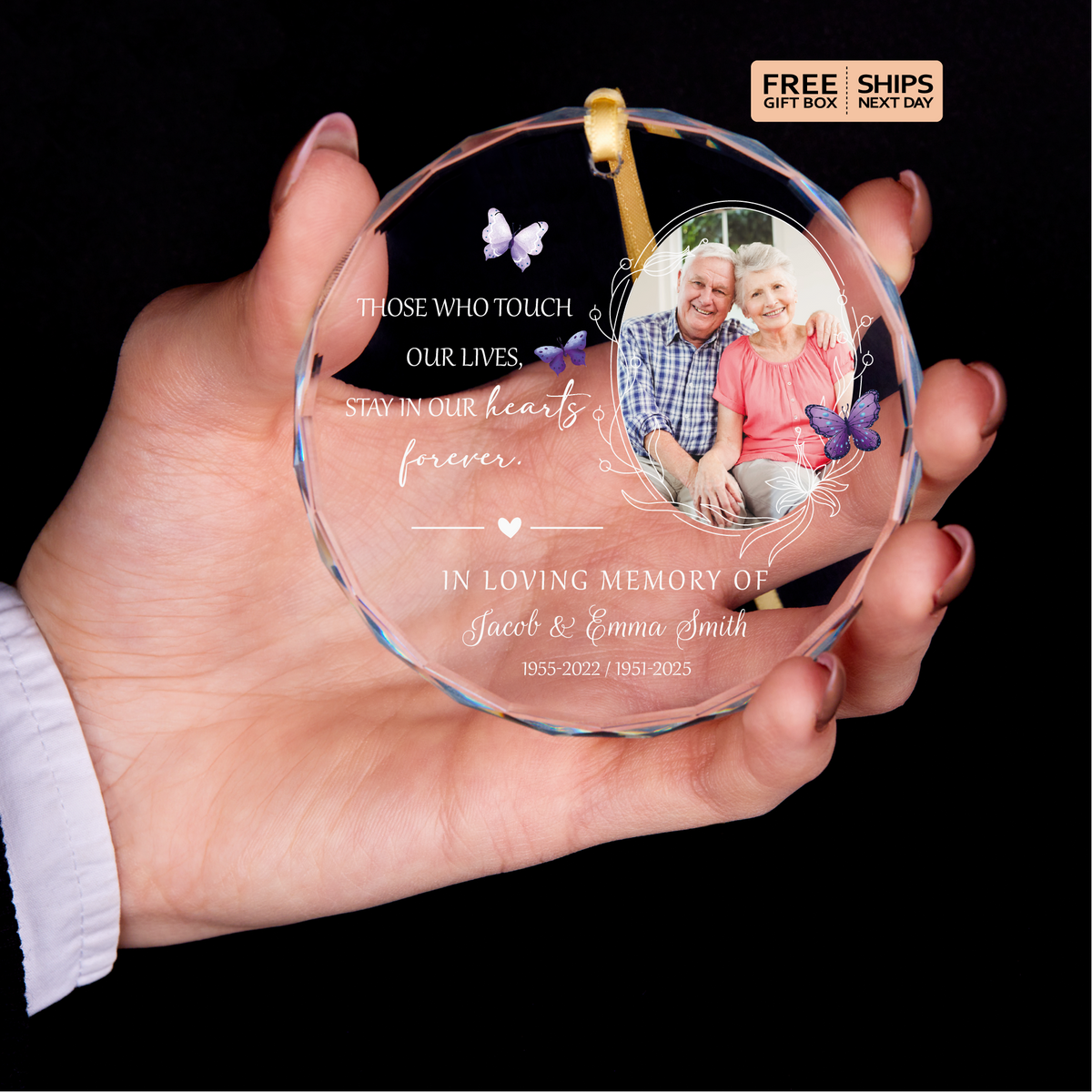 Butterfly Photo Memorial Ornament