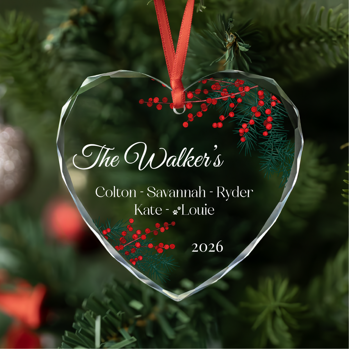 Classic Script Family Ornament