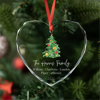 Christmas Tree Family Ornament with Pet Names