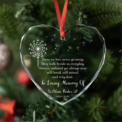 Personalized Dandelion Memorial Christmas Ornament