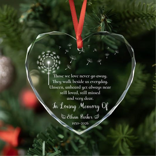 Personalized Dandelion Memorial Christmas Ornament