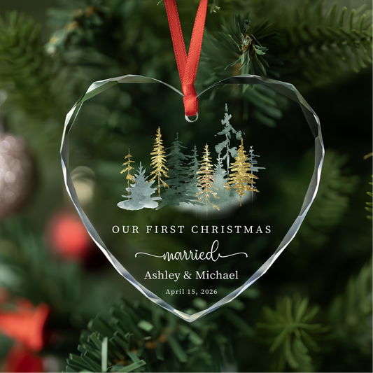 Personalized First Christmas as Married Ornament
