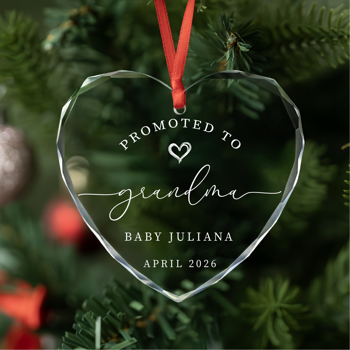 Personalized Promoted To New Baby Christmas Ornament