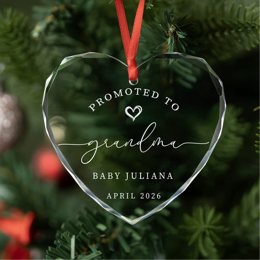 Personalized Promoted To New Baby Christmas Ornament