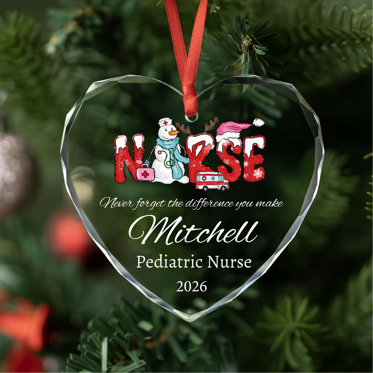 Snowman NURSE Ornament
