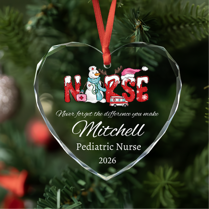 Snowman NURSE Ornament