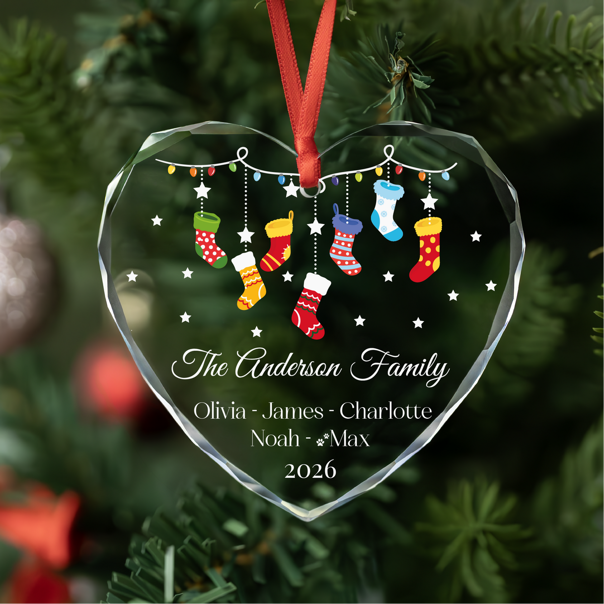 Christmas Stockings Family Ornament