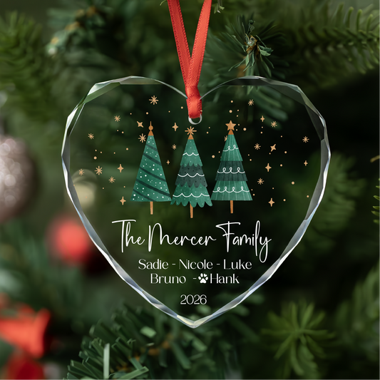 Personalized Family Christmas Ornament with Pet Name