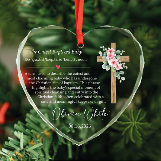 Personalized Baptized Glass Ornament