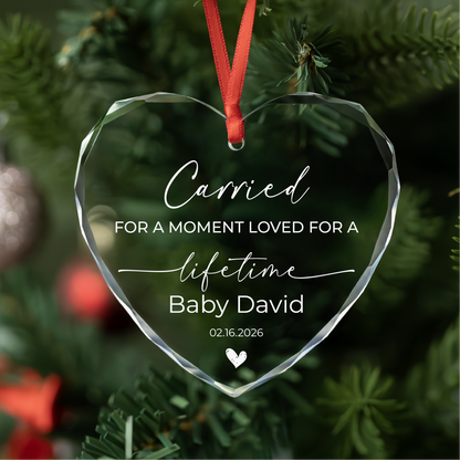 Personalized Angel Baby Memorial Ornament, Clear Glass