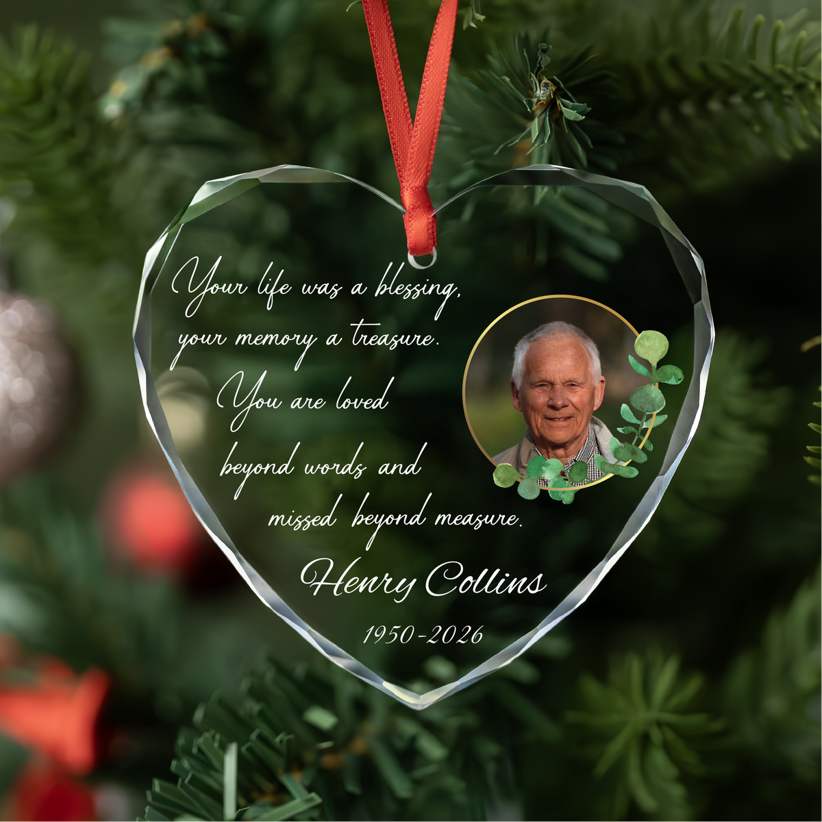 Personalized Memorial Photo Christmas Ornament
