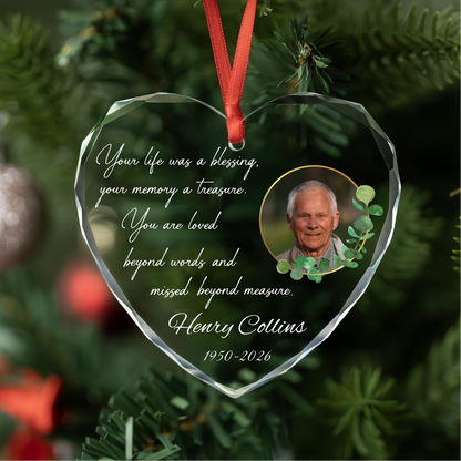 Personalized Memorial Photo Christmas Ornament