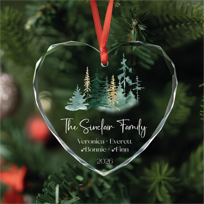 Forest Family Ornament with Pet Names