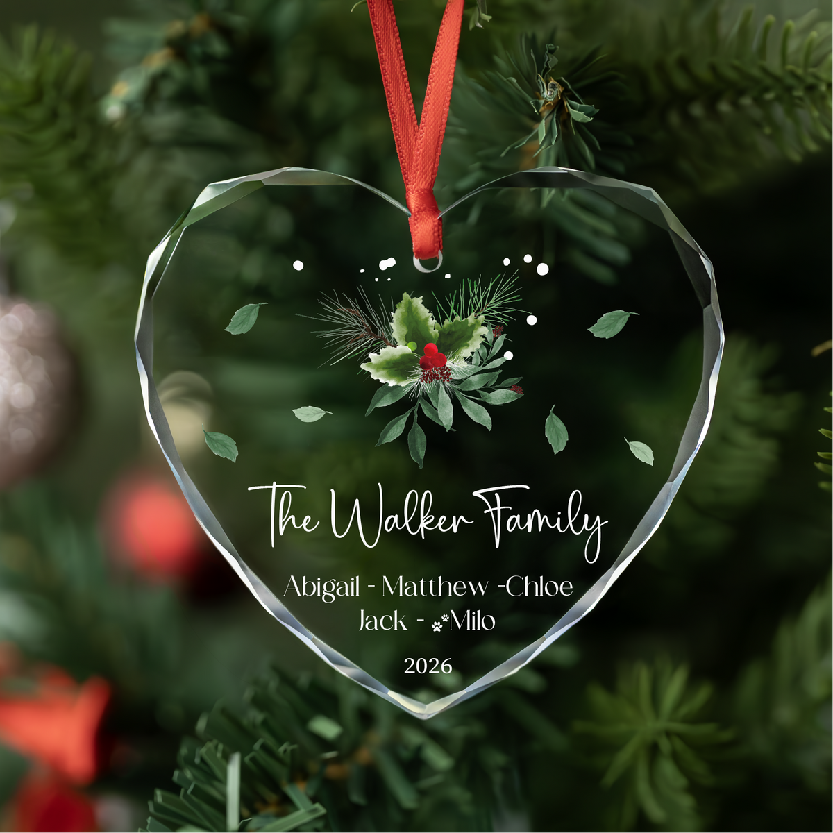 Personalized Family Christmas Ornament with Dog Names