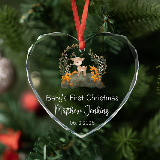 Personalized Birth Stats Baby's First Christmas Ornament