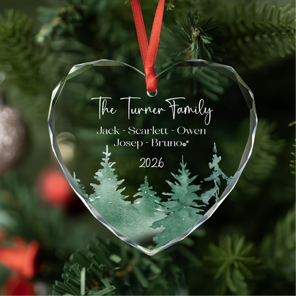Dog Paw Print Family Ornament