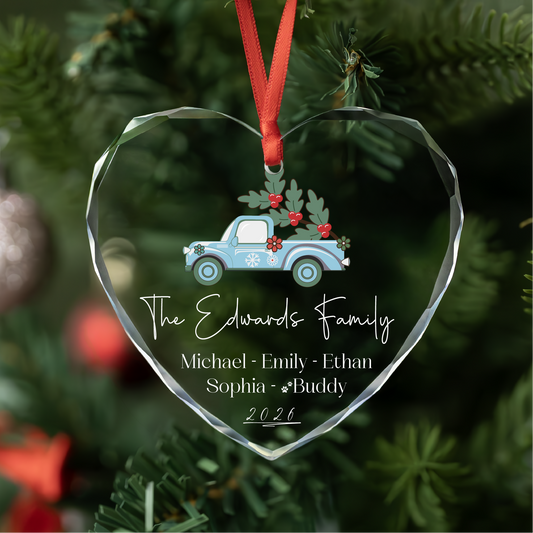 Personalized Family Christmas Ornament with Pet Names