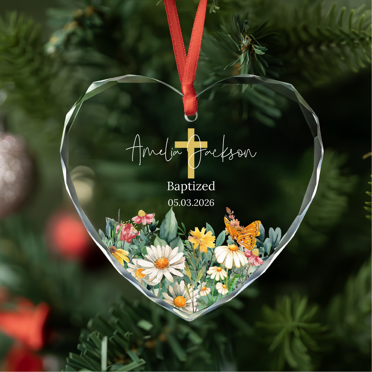 Personalized Baptism Christmas Ornament