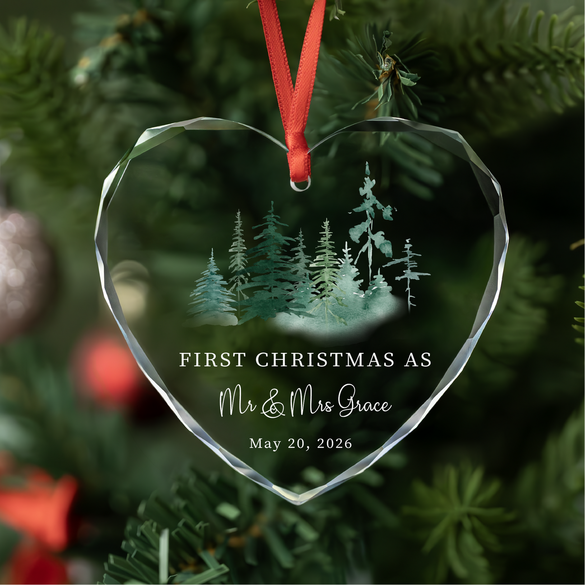 Personalized First Christmas as Married Christmas Ornament