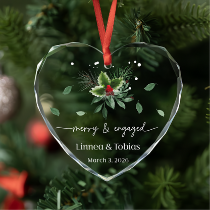 Holly Merry & Engaged Ornament
