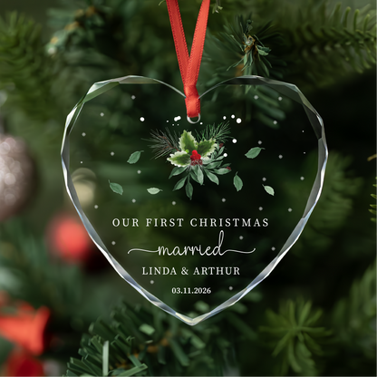 Personalized First Christmas Married Christmas Ornament