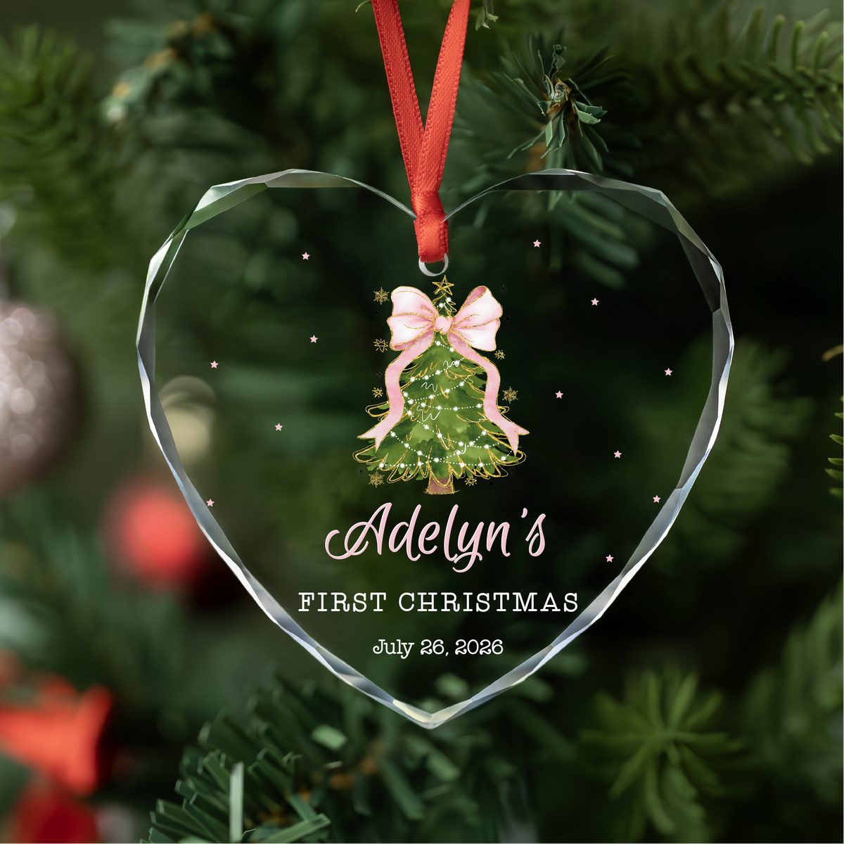 Personalized Baby's First Christmas Ornament with Birth Stats