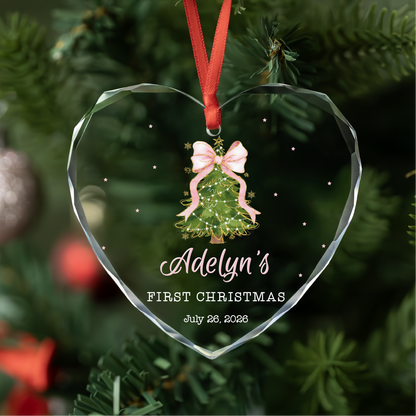 Personalized Baby's First Christmas Ornament with Birth Stats