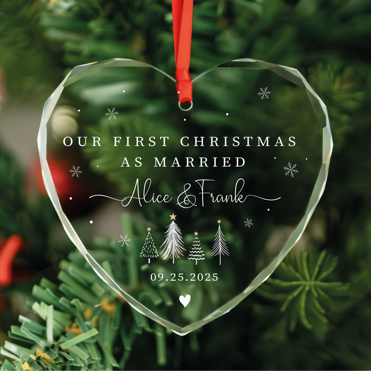Minimal Trees Married Ornament