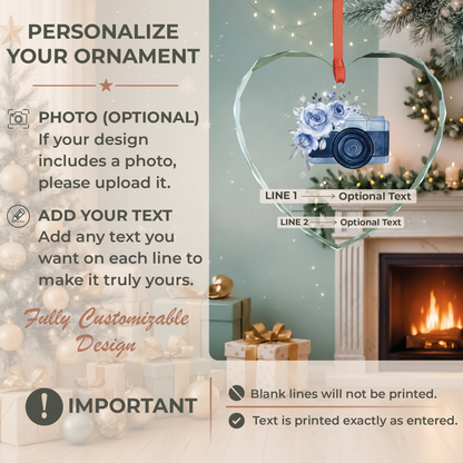 Floral Camera Photographer Ornament