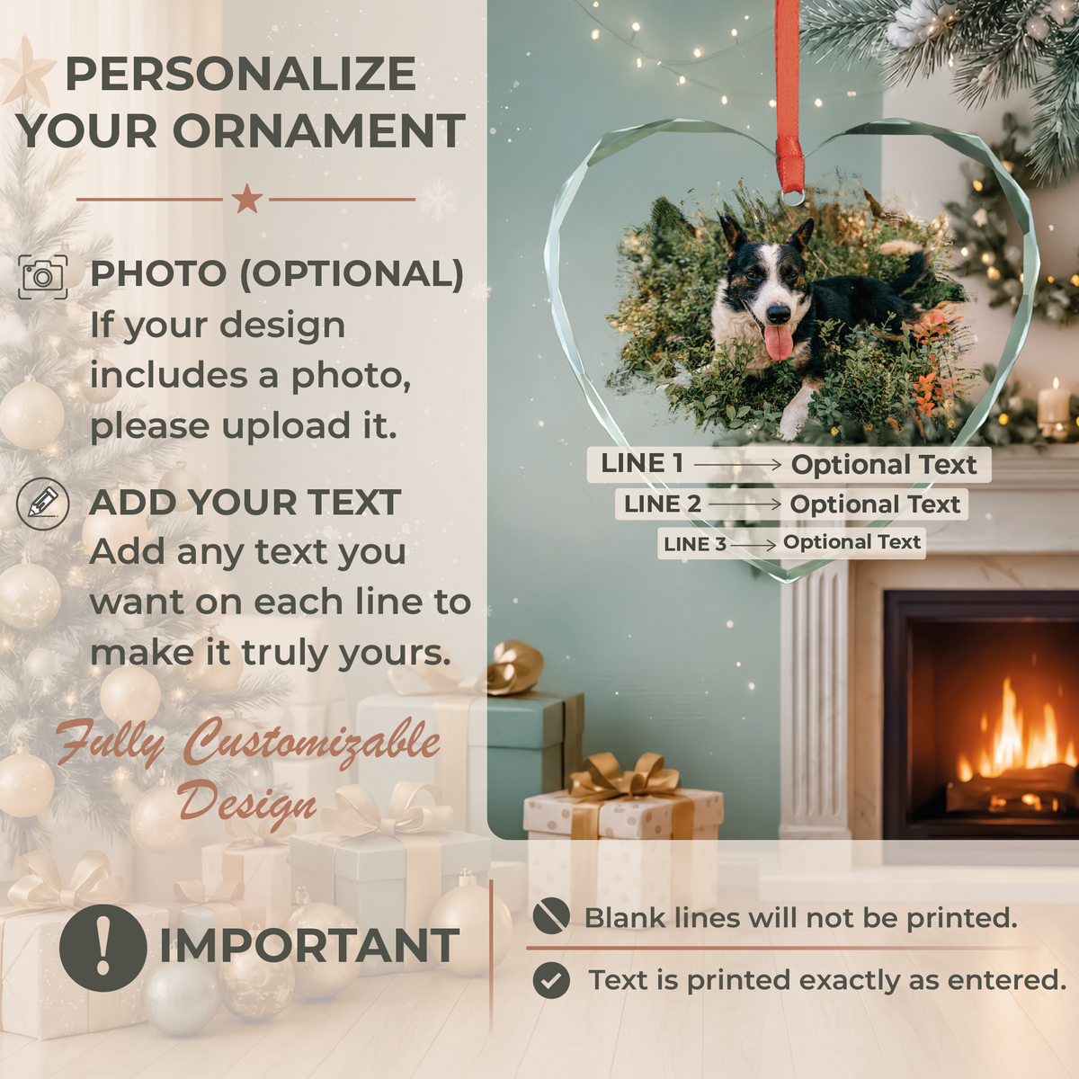 Heart Photo Pet Memorial Ornament