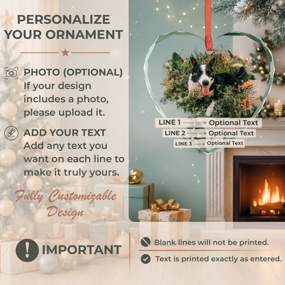 Heart Photo Pet Memorial Ornament