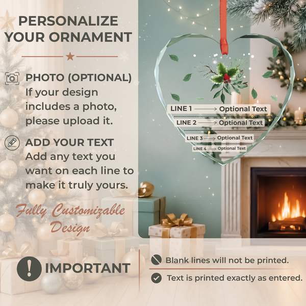 Holly Heart Engaged Ornament
