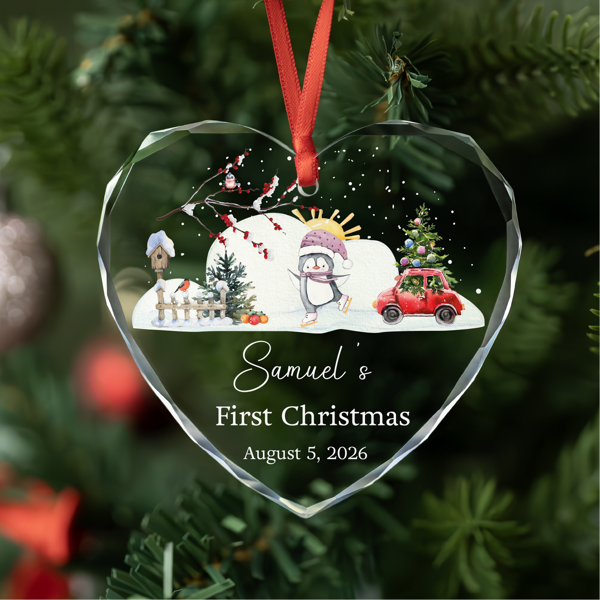 Personalized Baby Stats Christmas Ornament